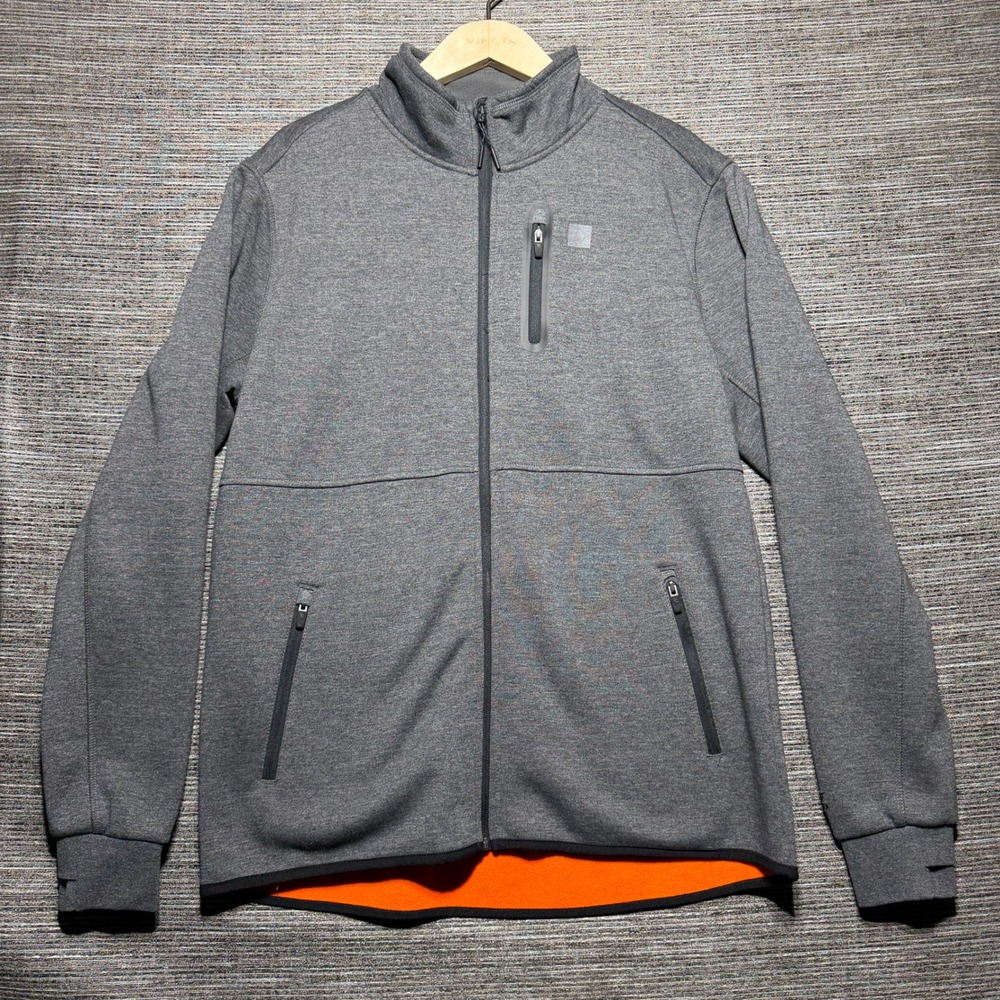 Rip Curl Jacket Men L Gray LS Anti-Series Full Zip Fleece Lined Weather Shield